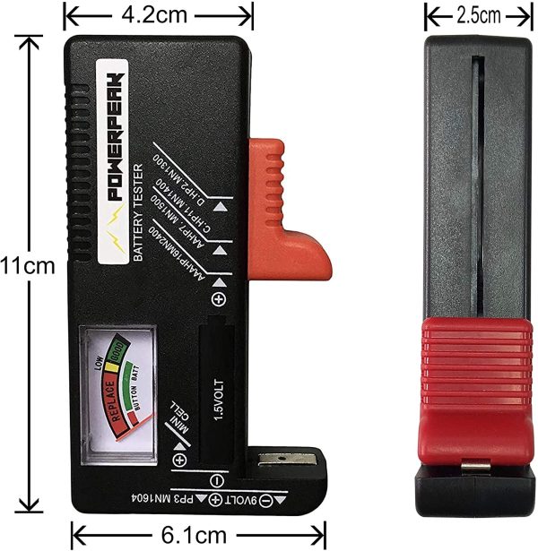 Battery Check Voltages Tester PP3598 for 1.5V, 9V, AA, AAA, C, D, PP3 MN1604, Mini Cell - Image 2