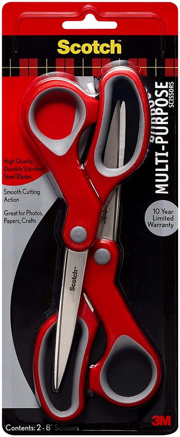 Scotch Multi-Purpose Scissor, 8 Inch, 2 Pack (1428-2) - Image 4