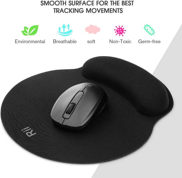 Mouse pad,Ergonomic Memory Foam Mouse Pad,Mouse Pad Wrist Rest,Non-Slip Rubber Base Rest Mouse Pad Wrist Rest Support, Soft Mouse Mat for Gaming,Office,Computer,Laptop,Mac,Black