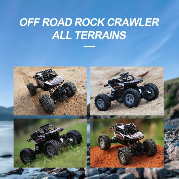 DEERC DE45 RC Car, Remote Control Car 1:14 Off Road Monster Truck,Metal Shell 4WD Dual Motors LED Headlight Rock Crawler,2.4Ghz All Terrain Hobby Truck with 2 Batteries for 90 Min Play,Boy Adult Gifts - Image 4