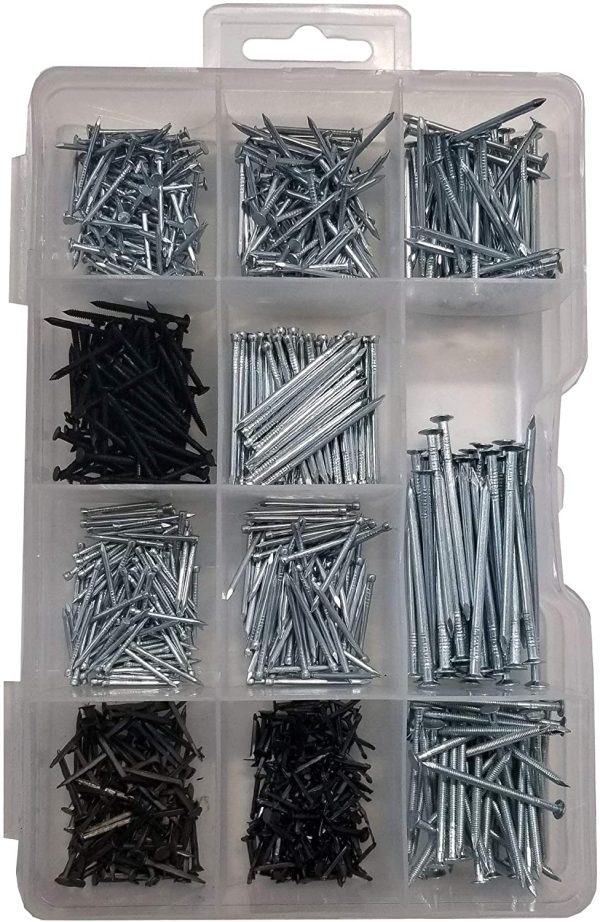 Nails Assortment, Multi-Functional for Hanging, Flat Head Nails, Round Head Nails, Shoe Nails, Panel Nails, Heavy Duty, Tools Needed, Variety of Sizes, 910 Pieces - Image 5