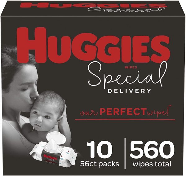 Baby Wipes, Huggies Special Delivery, UNSCENTED, Hypoallergenic, 10 Flip-Top Packs, 560 Count - Image 5