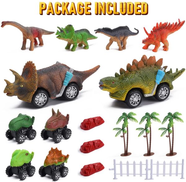 CUTE STONE Dinosaur Transport Truck Toy with Dinosaur Figures, Kids Dinosaur Playset with Friction Powered Cars, Pull Back Cars, Activity Playmat, Dino Car for Toddlers Boys Grils - Image 6