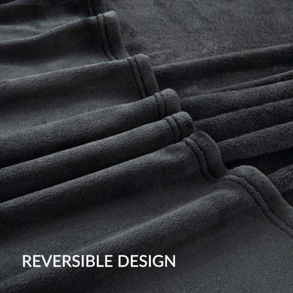 Bedsure Black Throw Blanket Flannel Fleece - 50 x60 inches Lightweight Blanket for Couch, Super Soft Blanket - Image 3