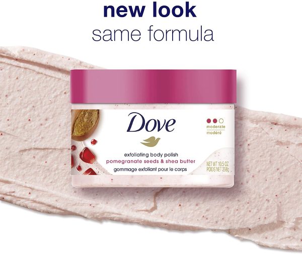 Dove Exfoliating Body Polish Body Scrub, Pomegranate & Shea 298 g