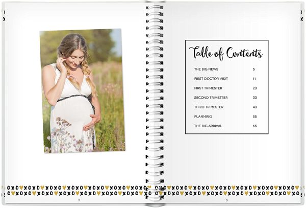 Pearhead Pregnancy Journal, White/Gold/Black - Image 4