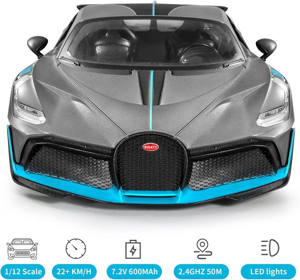 MIEBELY Bugatti Remote Control Car ?M?1/12 Scale RC Car for Children and Adults ?M?Realistic Bugatti Divo Car with Lights ?M?Detachable Steering Ring for Left and Right-Handed ?M?Max Speed 18km/h Toy Car (1/12) - Image 8