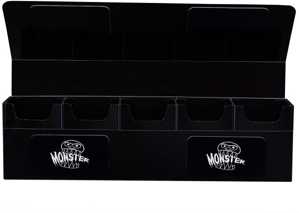 The Hydra 5 Compartment Riveted Deck Box w Magnetic Closure- Card Case Holds Five Decks- Fits All Standard and Smaller Size MTG and TCGs - Black - Image 5