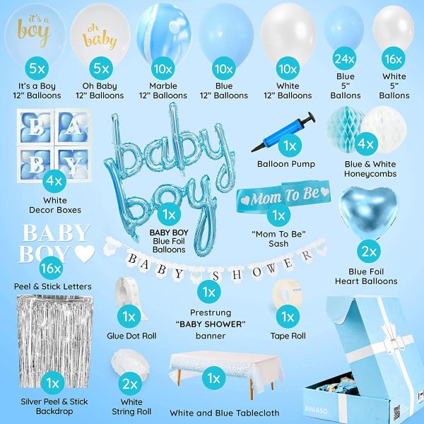 Blue Baby Shower Decorations for Boy- Jumbo Set All Inclusive Baby Boxes with Letters for Baby Shower - Boy Baby Shower Decoration - Image 7