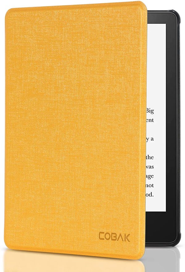 CoBak Kindle Paperwhite Case - All New PU Leather Smart Cover with Auto Sleep Wake Feature for Kindle Paperwhite Signature Edition and Kindle Paperwhite 11th Generation 2021 Released, Yellow - Image 3