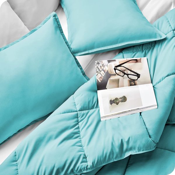 Comforter Set - Twin/Twin Extra Long - Goose Down Alternative - Ultra-Soft - Premium 1800 Series - All Season Warmth (Twin/Twin XL, Aqua) - Image 7