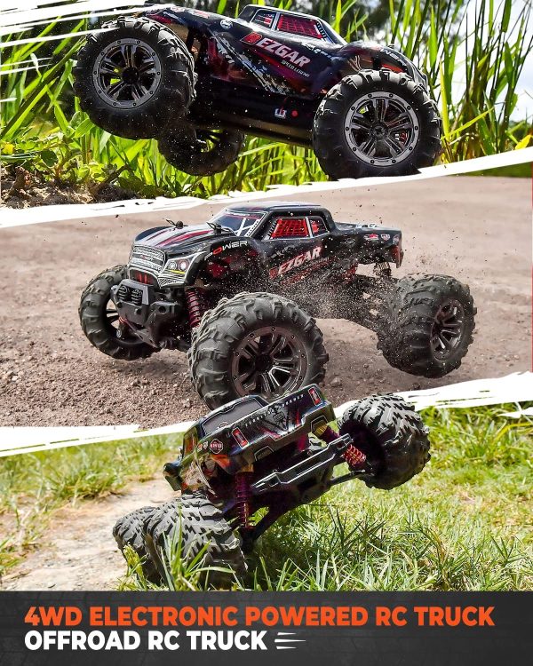 BEZGAR 5 RC Car, High Speed Remote Control Truck 4WD 1:20 Scale Hobby Grade 30 Km/h All Terrains Boys Electric Toy Off Road Monster Vehicle Crawler for Kids and Adults - Image 6