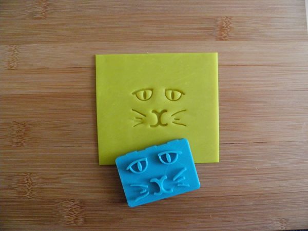 Cat Kitty face stamp for soap clay cement - Image 3