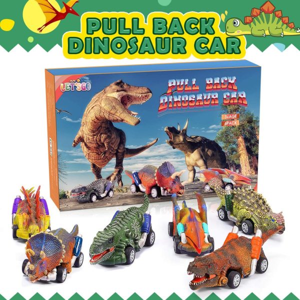 Boys Gifts Age 3-9, Wiki Dinosaur Toys Pull Back Cars for Toddlers Age 3-9 Dinosaurs for Toddlers Toys for 3-9 Year Old Boys Birthday Party Gift Educational Toys for 3-9 Year Girls - Image 3