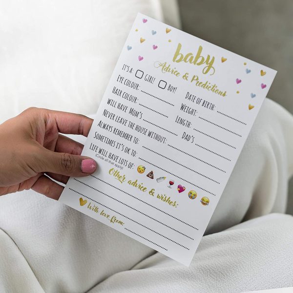 T Marie 40 Baby Shower Game Advice Cards - Baby Prediction, Wisdom and Advice for Mommy to Be - Perfect for Gender Neutral Showers and Girl Boy Gender Reveals - Image 2