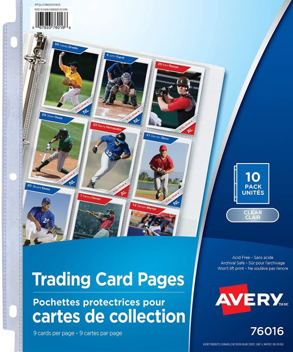 Avery Trading Card Holder Pages for Pokémon, Magic The Gathering, MLB Baseball, NFL Football, Acid Free, 10 Sheets, 9 Cards per Sheet (76016) - Image 2