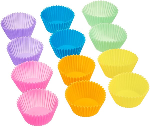 Reusable Silicone Baking Cups, Muffin and Cupcake, Pack of 12 - Image 2