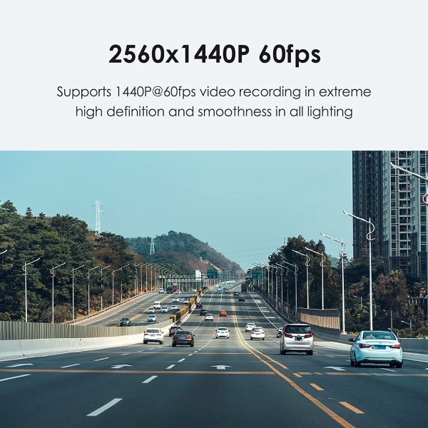 A119 V3 Dash Cam 2K, GPS, True HDR, Buffered Parking Mode 24h, 2560x1660P Quad HD+ Car Dash Camera, Ultra Clear Night Vision, 140 Deg Wide Angle, Motion Detection, G-Sensor, Time Lapse, Loop Record - Image 2