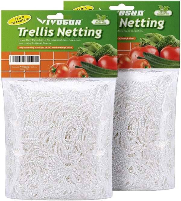 VIVOSUN Heavy-Duty Polyester Plant Trellis Netting 5 x 15ft 2 Pack - Image 4