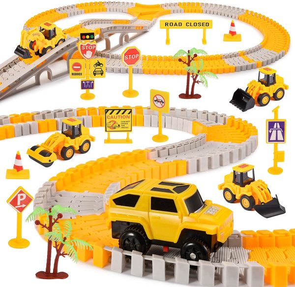 Toys for 3-12 Year Old Boys, TopDollo Construction Toys Cars for Boys Gifts Age 3-12 Race Track Cars Boys Toys Age 3-12 Track Toys Cool Toys for Kids 3-12 Engineering Toys Stem Building Toys - Image 2