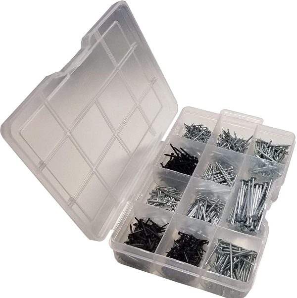 Nails Assortment, Multi-Functional for Hanging, Flat Head Nails, Round Head Nails, Shoe Nails, Panel Nails, Heavy Duty, Tools Needed, Variety of Sizes, 910 Pieces - Image 4