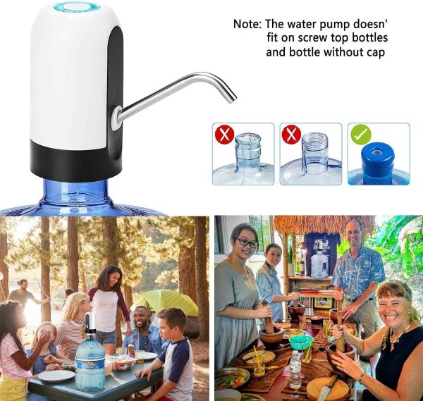 Water Bottle Dispenser Portable Electric Water Bottle Pump for Universal 5 Gallon Bottle