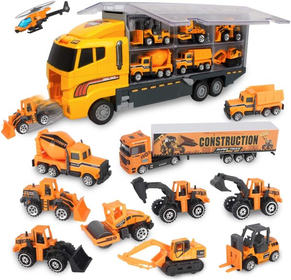 Jenilily Construction Toy Trucks Vehicle Mini Cars, Excavator Dump Truck Digger Forklift for Kids Enfant Age 3+ - Image 3