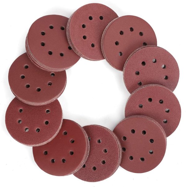 WORKPRO -piece Sandpaper Set ?M?5 Inch 8 Holes Sanding Discs 10 Different Grades Including 60, 80, 100, 120, , 180, 240, 320, 400, 600 Grits for Random Orbital Sander