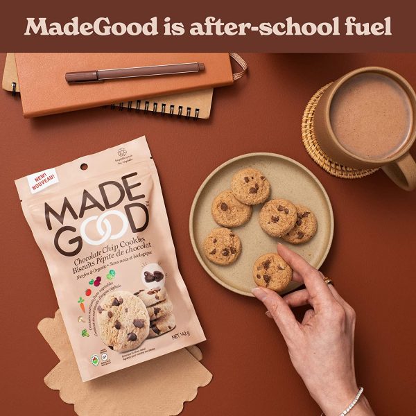 MadeGood Chocolate Chip Crunchy Cookies, 142g x 6 Pouches; Non-GMO, Nut Free, Organic, Nutrients from Vegetables, Vegan, Gluten-Free - Image 3