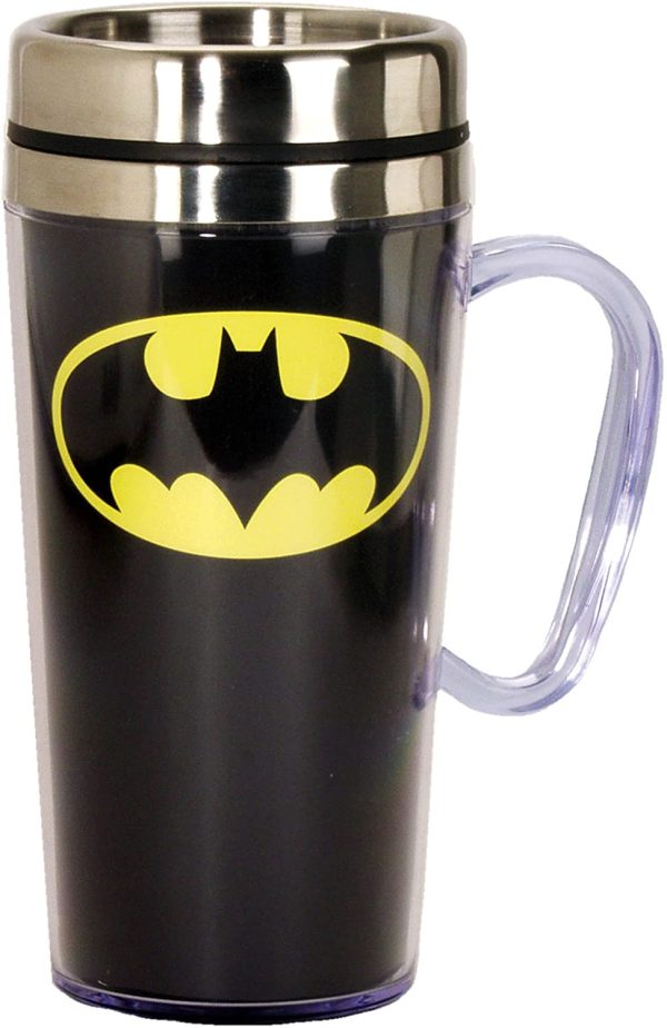 '- Insulated Travel Mug - Batman Logo Coffee Cup - Coffee Lovers Gift - Funny Coffee Mug - 15 oz - Black 1 Count (Pack of 1) - Image 2