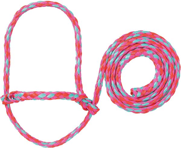 Weaver Leather Livestock Poly Rope Sheep Halter, Hot Pink/Coral/Mint - Image 2