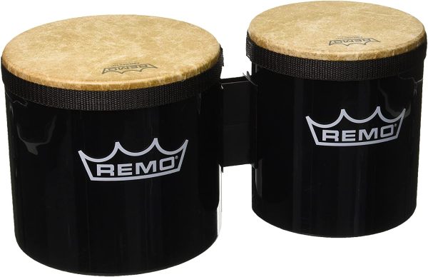 REMO Bongo Set, 6"/7" Diameters, Black