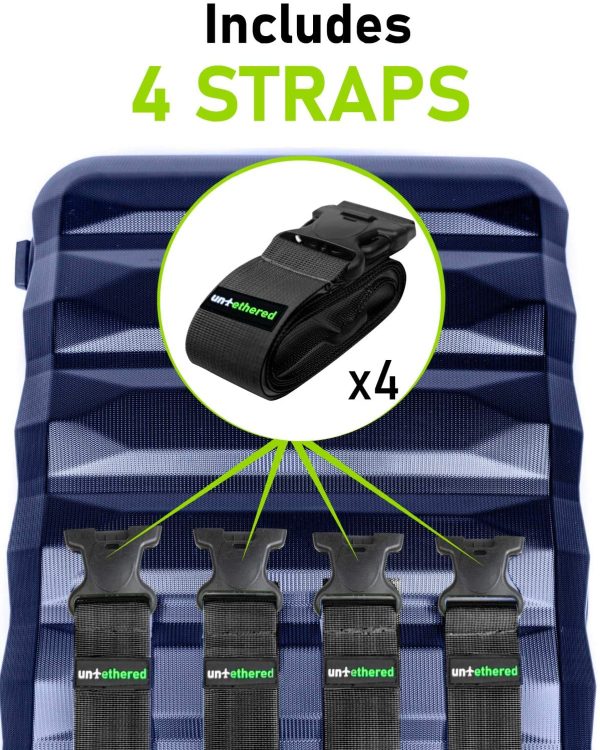 Untethered 4-Pack Luggage Straps | Belts to Keep Your Suitcase Secure While Traveling, Premium Accessory for Travel Bag Closure