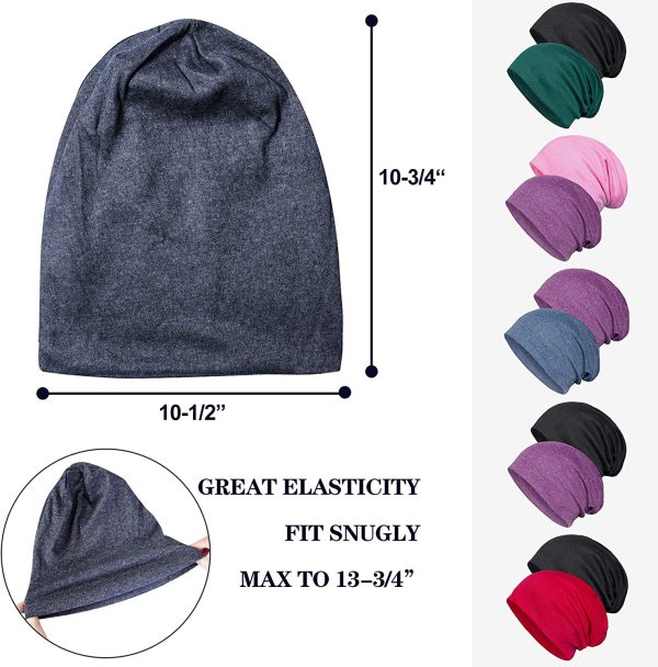 Senker 2 Pack Cotton Slouchy Beanie Hats, Chemo Headwear Caps for Women and Men - Image 2