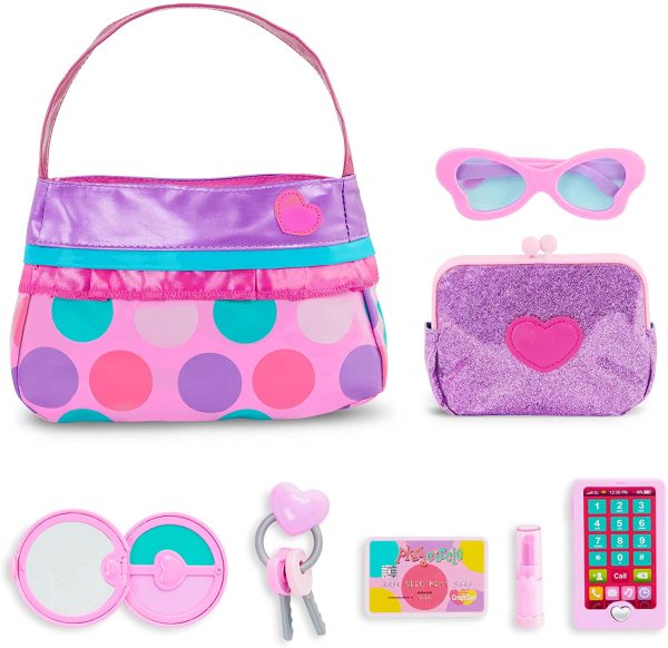 Play Circle by Battat ??Princess Purse Style Set ??Pretend Play Multicolor Handbag and Fashion Accessories ??Toy Makeup, Keys, Lipstick, Credit Card, Phone, and More for Kids Ages 3 and Up (8 Pieces)