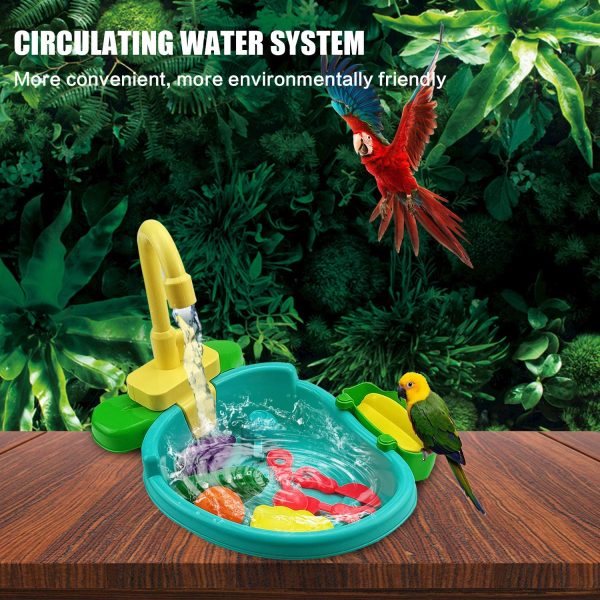 Bird Bath Bowl Parrot Bath Bird Bathing Supplies, Bird Automatic Bathtub Swimming Pool Toy Bath Shower Water Dispenser for Parrot Budgie Parakeet Cockatiel Conure Lovebird Finch Canary African Grey Cockatoo Amazon Macaw Cage Healthy (Blue) - Image 5