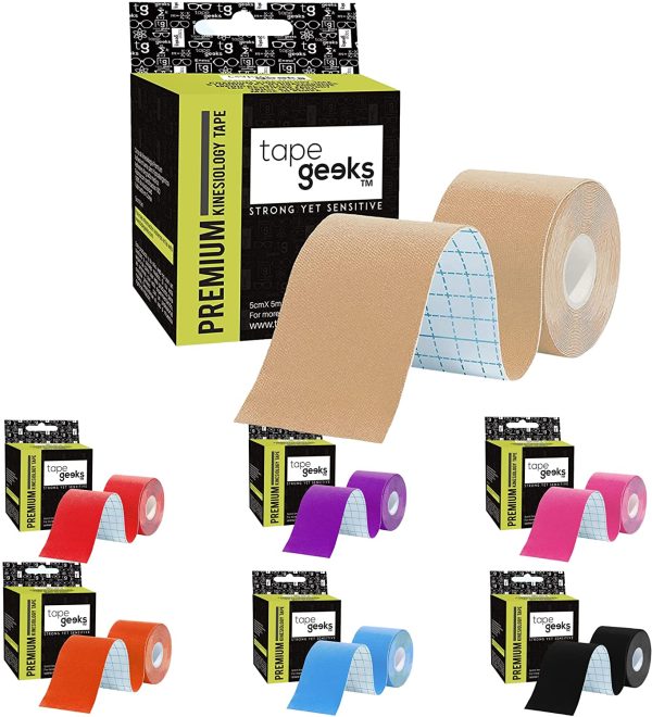 TapeGeeks Premium Kinesiology Tape, Sports & Athletic tape for Athletes - Therapeutic Physio Tape, Easy to cut body tape for therapists and coaches (Uncut 5cm x 5m) Beige Medical Tape - Image 8