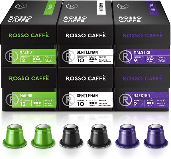 Rosso Coffee Capsules for Nespresso Original Machine - 60 Gourmet Espresso Pods, Compatible with Nespresso Original Line Machines (Extra Dark 60) - Image 5