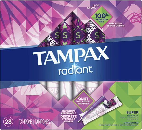 Tampax Radiant Tampons Super Absorbency, Unscented, 32 Count - Image 9