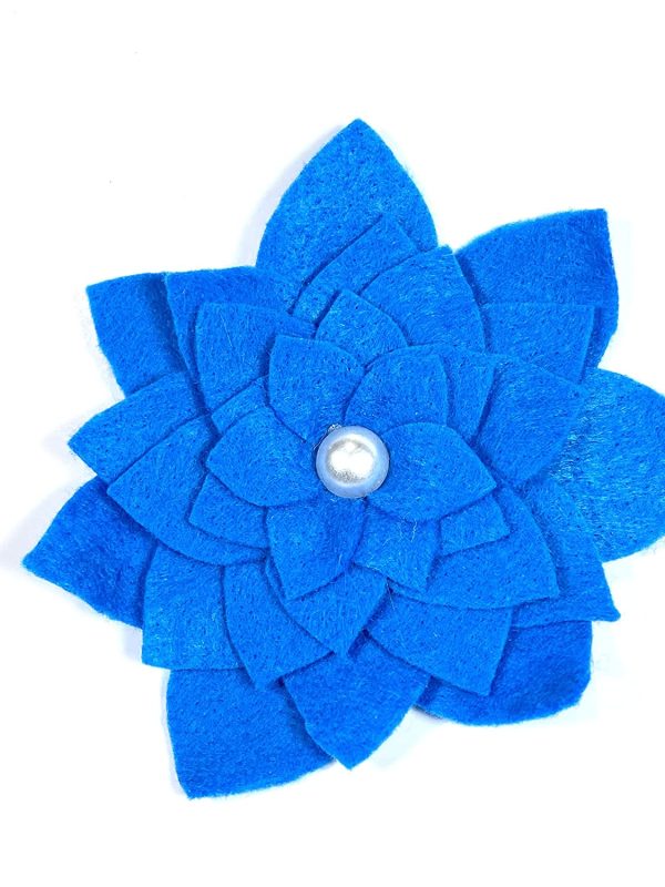 Felt Flower Brooch (Blue) - Image 2