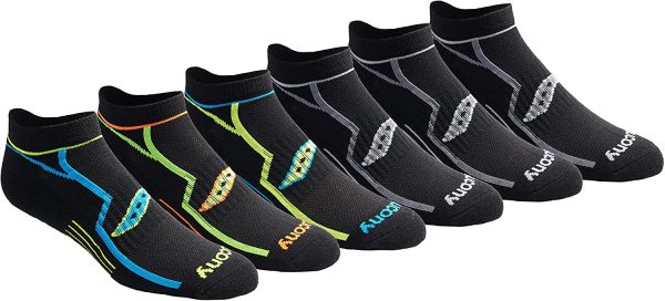 Saucony mens Multi-Pack Bolt Performance Comfort Fit No-Show Socks - Image 3