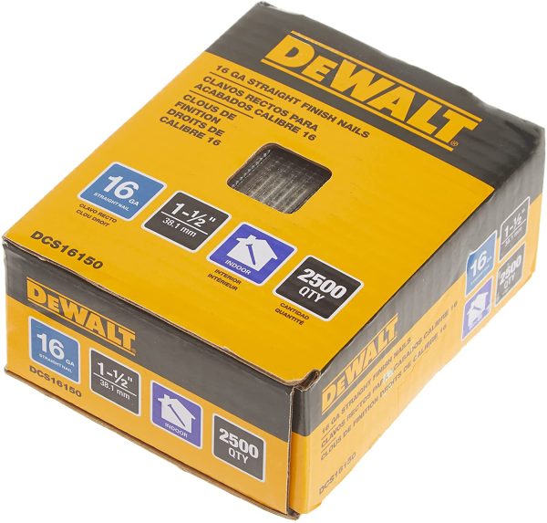 DEWALT DCS16150 1-1/2-Inch by 16 Gauge Finish Nail, 2,500 per Box