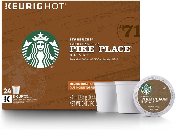 Pike Place, Medium Roast Coffee, Single Serve Keurig K-Cup Pods, 24 Capsules