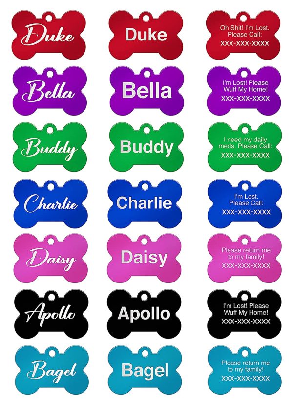 Custom Laser Engraved Dog Tags - Front and Back - Attractive Colours and Fonts - Image 4