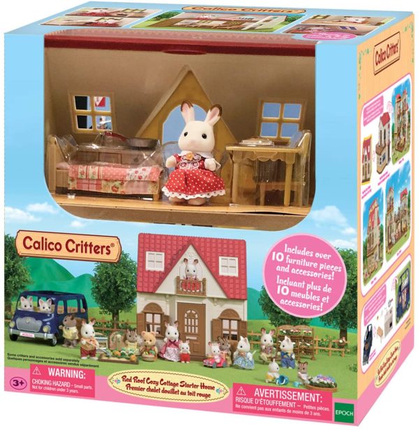 Calico Calico Critters Red Roof Cozy Cottage Starter Home, Dollhouse Playset, Furniture and Accessories Included - Image 3