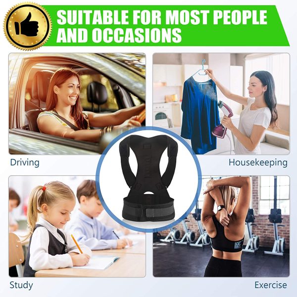 SOMAZ Adjustable Posture Corrector for Men&Women&Kids, Slouching Corrector, Clavicle Support, Back Straightener, Upper and Lumbar Back Brace Support for Rounded Shoulders & Back Pain (L)?M? - Image 7