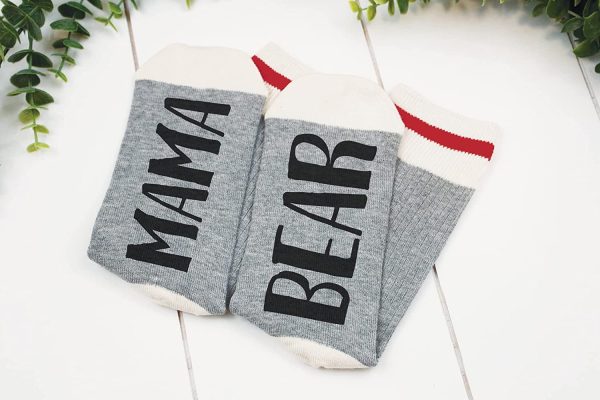 Mama Bear, Funny Socks, Cozy Mother's Day Gift For Her, Self Care Package Valentine Best Friend Girlfriend - Image 3