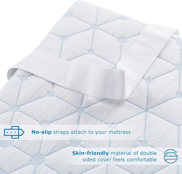 4 Inch Memory Foam Mattress Topper, 7 Zone Cooling Ventilated Gel Mattress Topper Full, Removable & Washable Hypoallergenic Foam Mattress Topper Cover with 4 Anchor Elasticated Bands, CertiPUR-US Design (54 x 74inch)