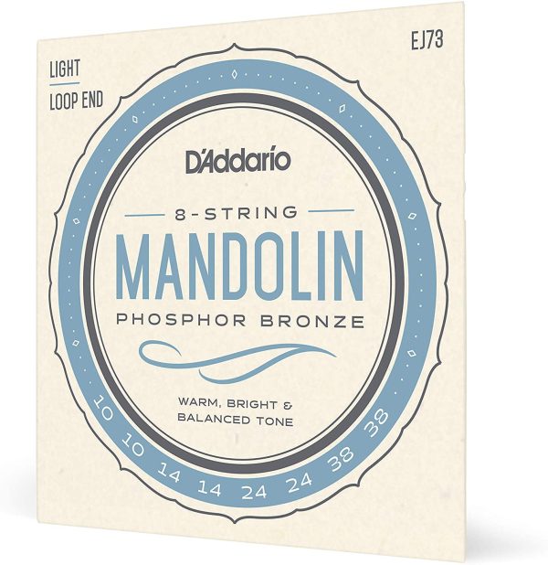 D'Addario EJ73 Phosphor Bronze Mandolin Strings, Light, 10-38 - Image 2