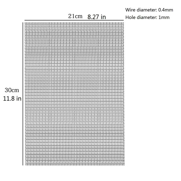 5 Pack 304 Stainless Steel Woven Wire Mesh Screen, Hard and Heat Resisting Screen Mesh Air Vent Mesh, 11.8??X 8.27“（30 x 21cm) 1mm Hole 20 Mesh, Metal Mesh Sheet, Rodent Mesh Screen for Garden Animal Cage Net Cabinets Mesh